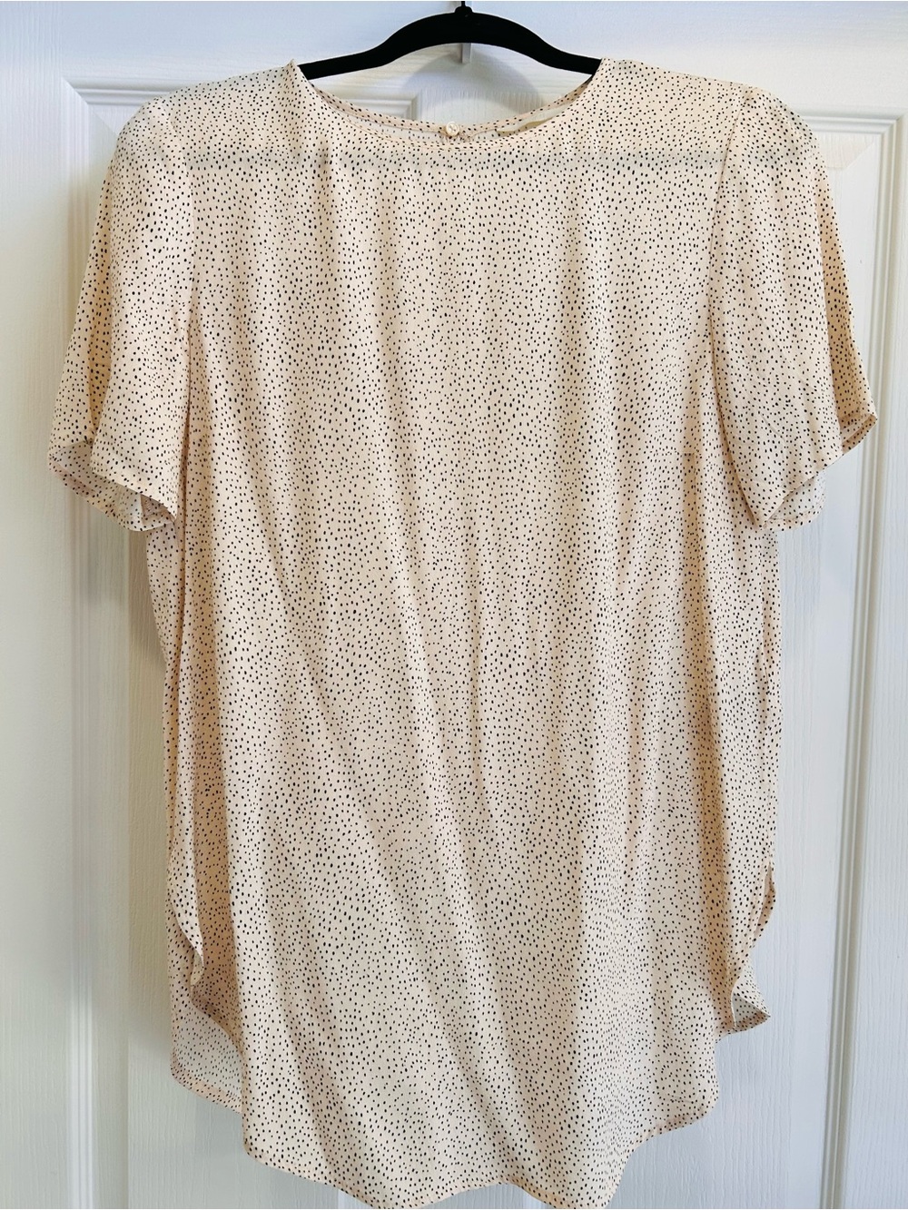 Women's Cream Cheetah Short Sleeve Blouse